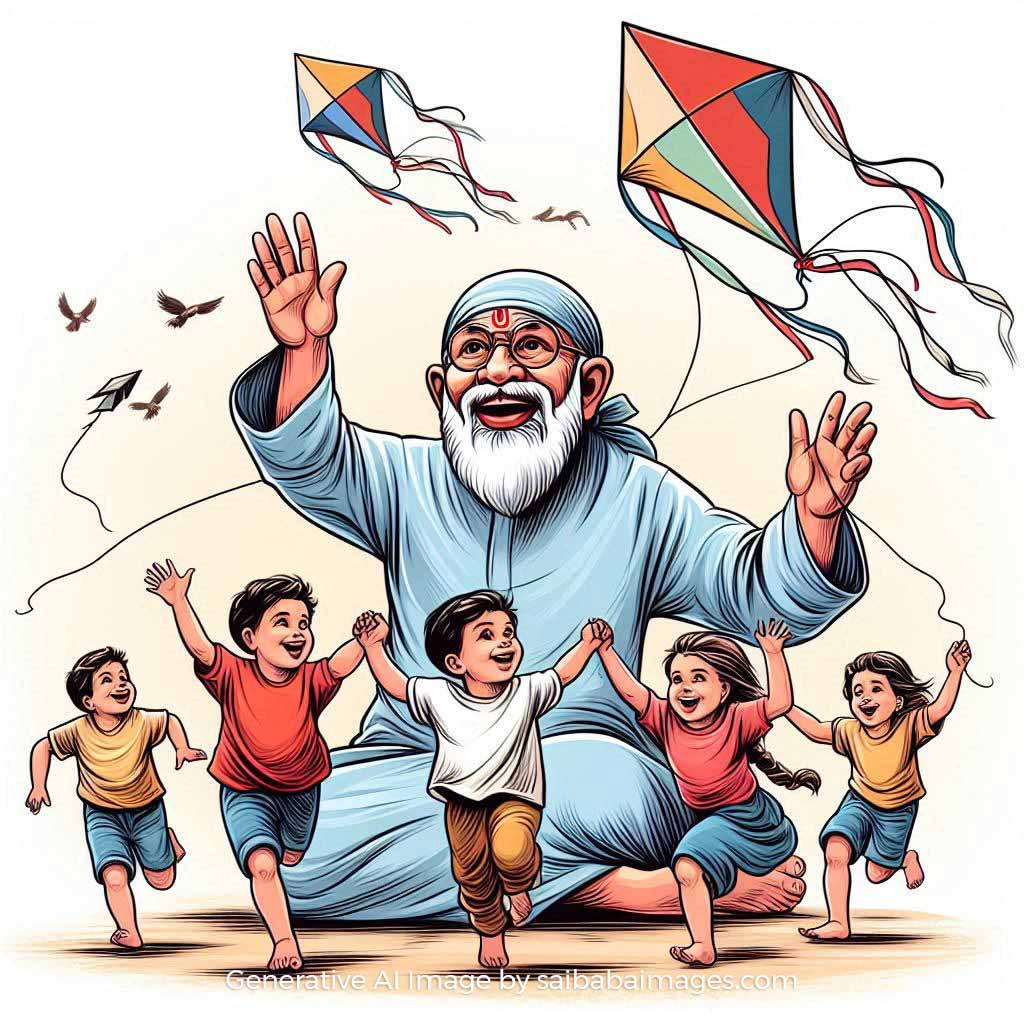 Sai Baba Enjoying Makar Sankranti with Kids