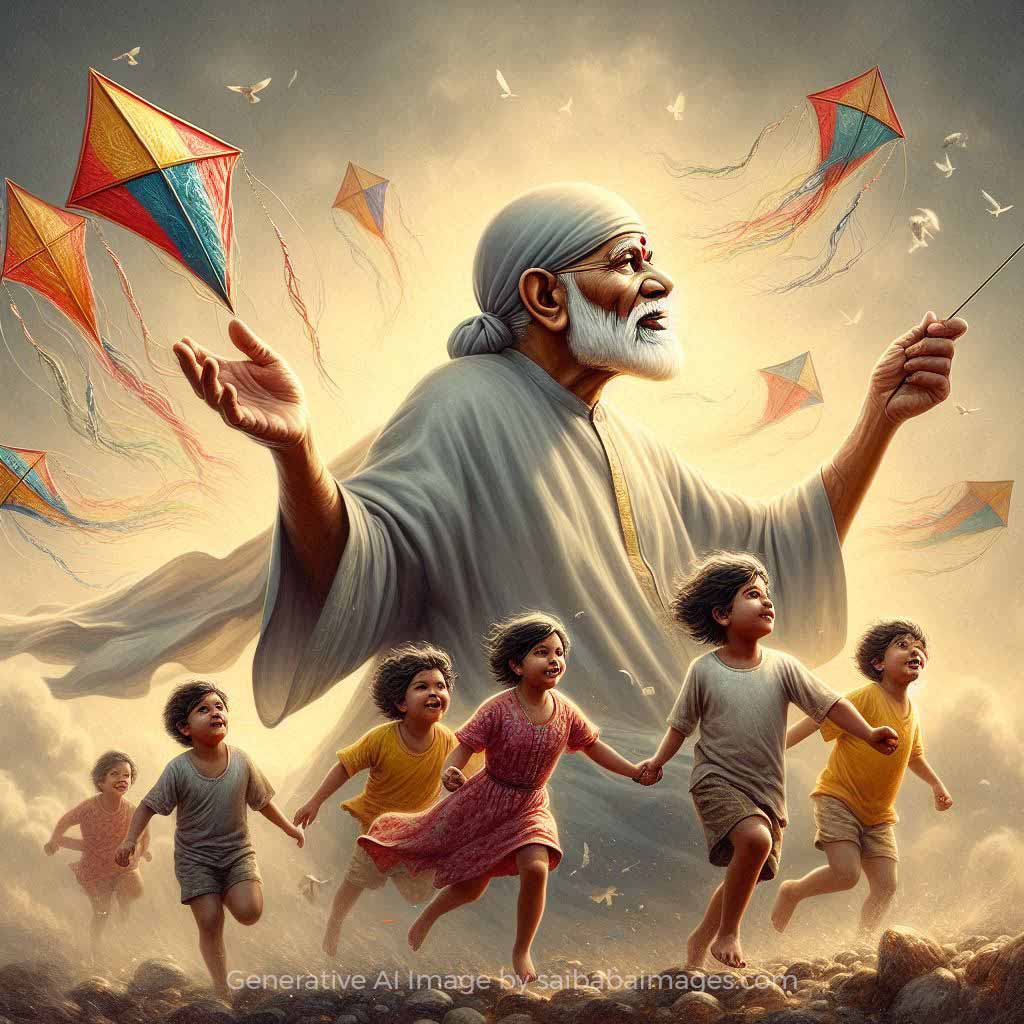 Sai Baba Like a Kite in the sky