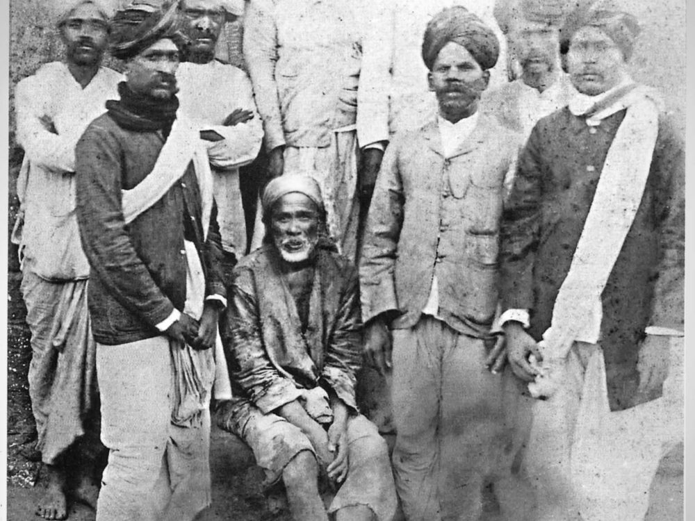 Original Sai Baba Photo with His devotees standing around Him